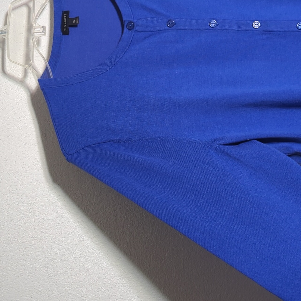 Talbots Women's Cardigan Sweater Blue Classic Quiet Luxury Business Casual XL - Picture 4 of 9